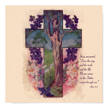Croix et arbre Christian Print