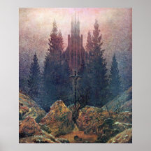 Croix et cathédrale Caspar David Friedrich