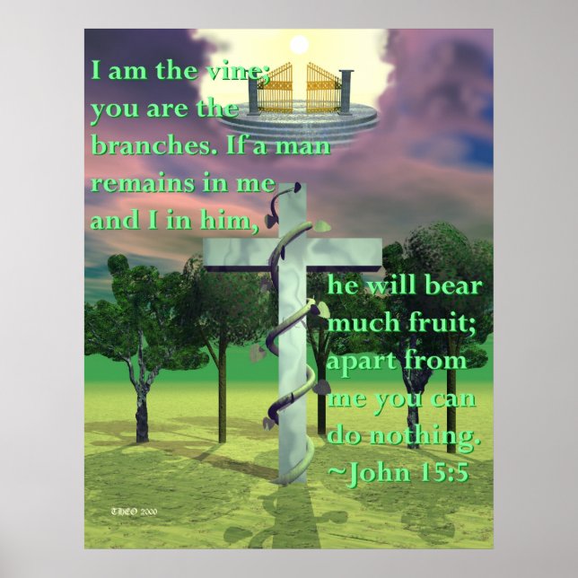 Poster Croix et vigne (Devant)