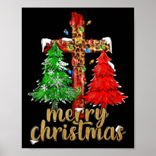 Poster Croix Joyeux Noël Mignonne Noël Pajama Christian J