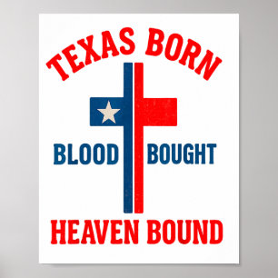Poster Croix née au Texas, sang acheté, liée au ciel