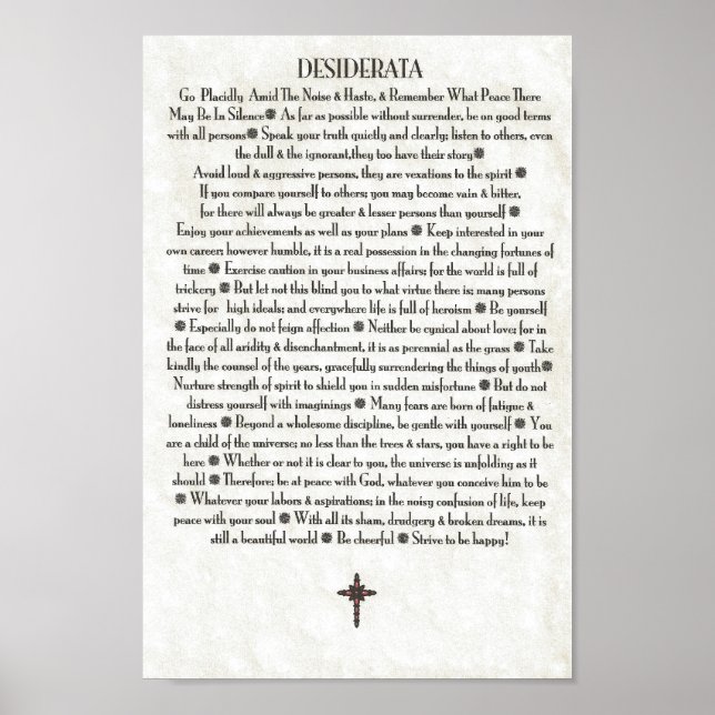 Poster Croix-Rouge de DESIDERATA (Devant)