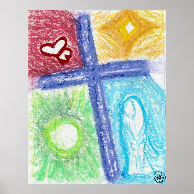 Poster Croix violette de l'amour (Devant)