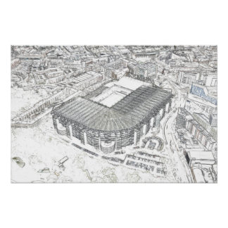 Poster Croquis architectural du stade de Newcastle