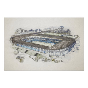 Poster Croquis artistique du stade de rugby d'Édimbourg