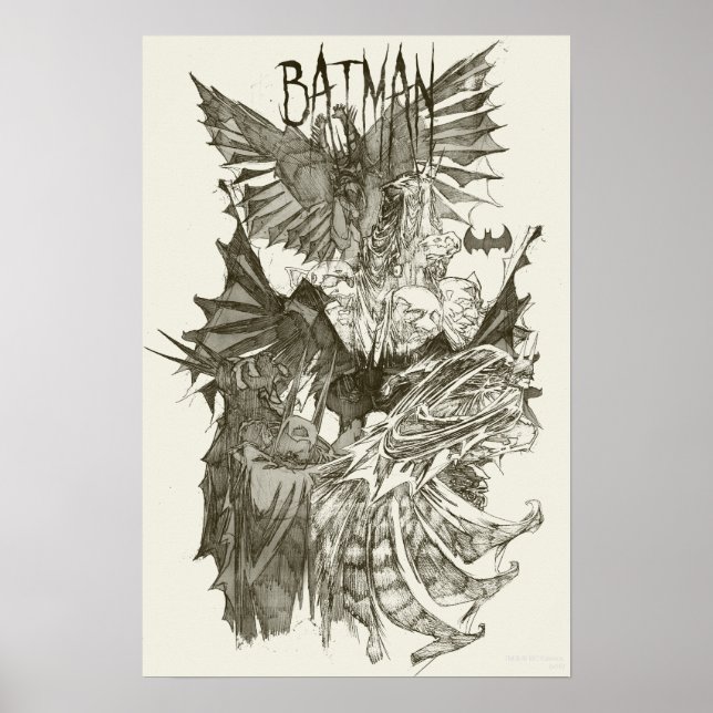 Poster Croquis au crayon de novice de Batman (Devant)
