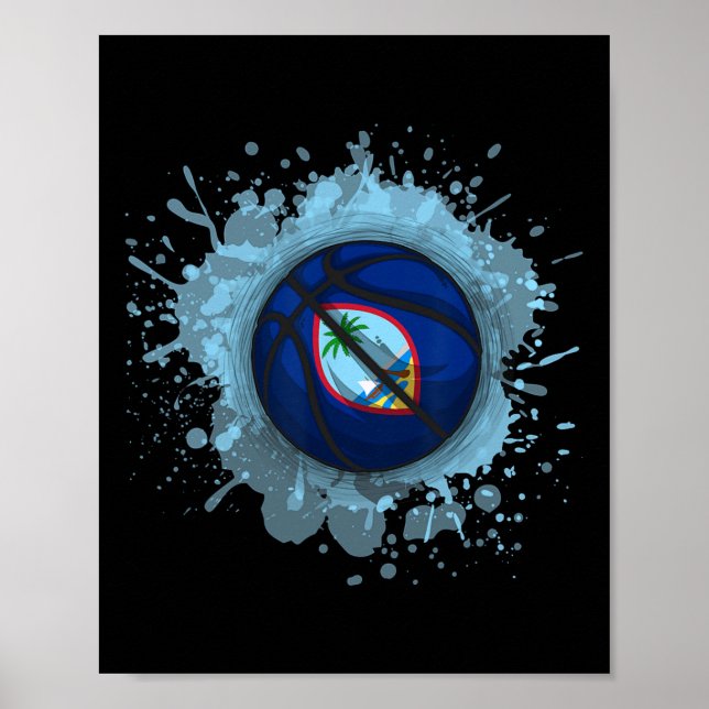 Poster Croquis avec drapeau de Guam  (Devant)