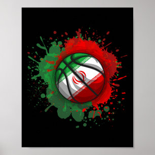 Poster Croquis avec drapeau de l'Iran