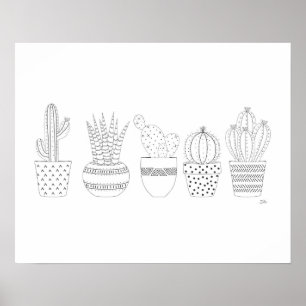 Poster Croquis Cactus