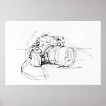 Croquis de caméra minimaliste artistique -