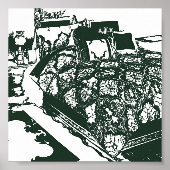 Poster Croquis de chambre verte (Devant)