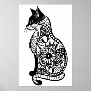 Poster Croquis de chat mignon II Petit