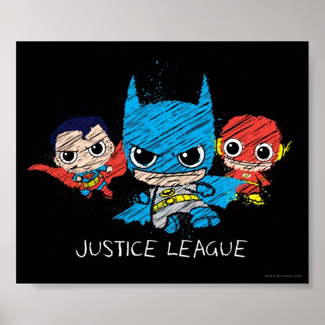 Poster Croquis de la Mini Justice League (Devant)