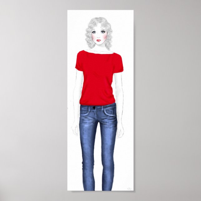 Poster Croquis de mode - Denim (Devant)
