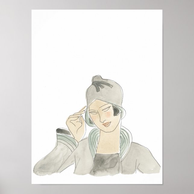 Poster Croquis de mode Flapper (Devant)