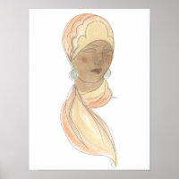 Croquis de mode Flapper - Femme avec Écharpe