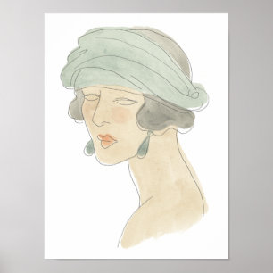 Poster Croquis de mode Flapper - Portrait