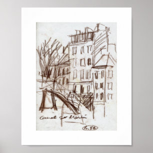 Poster croquis du Canal St Martin de Paris