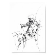 Croquis du lecteur de trompette Abstrait - Premium
