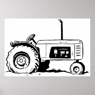 Poster Croquis du tracteur