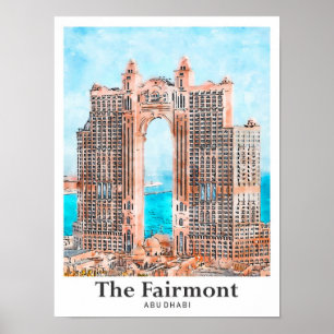 Poster Croquis en aquarelle Fairmont Abu Dhabi