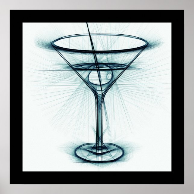 Poster Croquis en verre Martini (Devant)