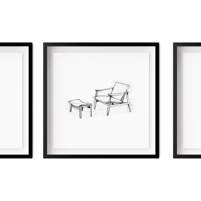 Poster Croquis Iconique Vintage Lounge (Créateur téléchargé)