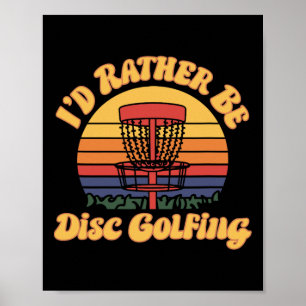 Poster Croquis rétro de golf, Je préférerais être en trai