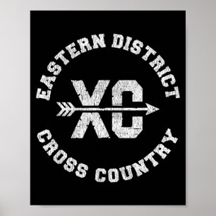 Poster Cross Country du district de l'Est Rétro en détres