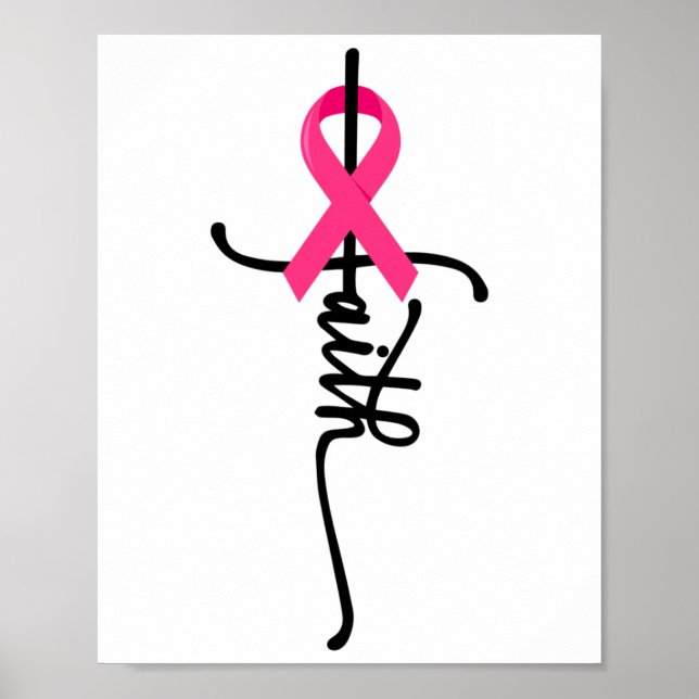 Poster Cross Warrior Survivor Pink Ribbon Cancer du sein  (Devant)
