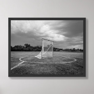 Poster Crosse de Lacrosse sur Fond Noir et Blanc