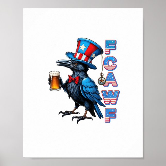 Poster Crow, F-Caw-F Funny Bird Creative Casual (Devant)