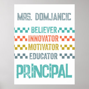Poster Croyant, Innovateur, Motivateur, Éducateur Princip