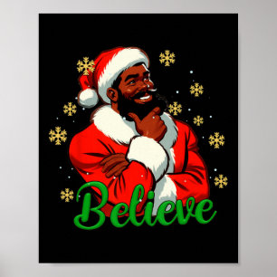 Poster Croyez Black-santa Claus Noël Afrique Amérique