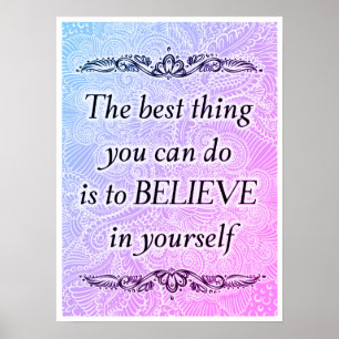 Poster Croyez en vous - Citation motivationnelle élégante