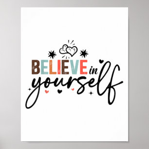 Poster Croyez en vous-même Message positif Motivation Fem