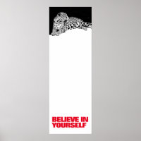 Croyez en vous noir blanc Leopard Pop Art