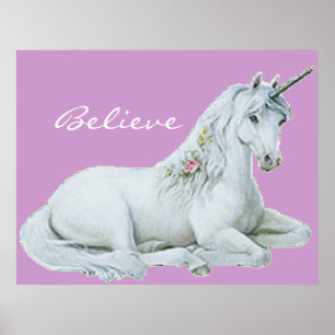 Poster Croyez l'affiche de licorne