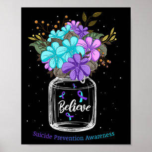 Poster Croyez le ruban de la Fleur de sensibilisation à l