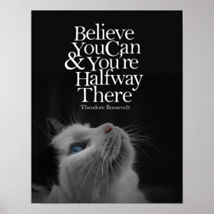 Poster Croyez Que Vous Pouvez Beau Cat Citation Motivatio