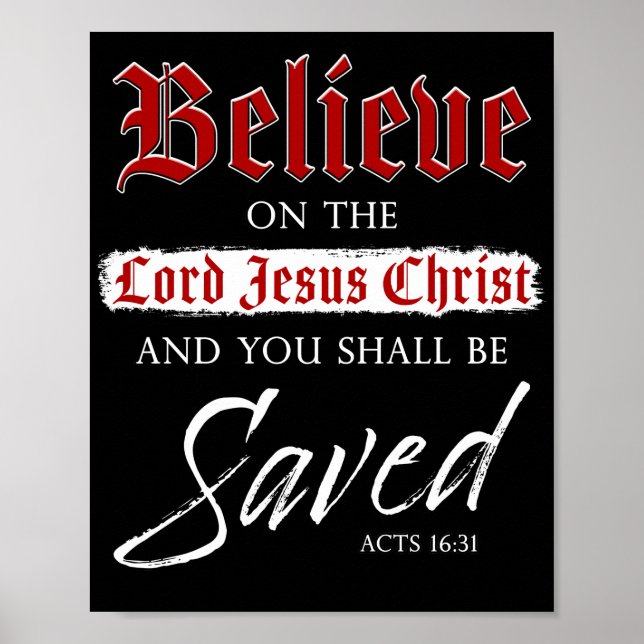 Poster Croyez sur le Seigneur Jésus Christ Soyez sauvé la (Devant)