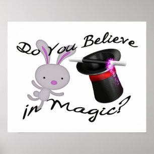 Poster Croyez-Vous En La Magie Top Hat & Rabbit