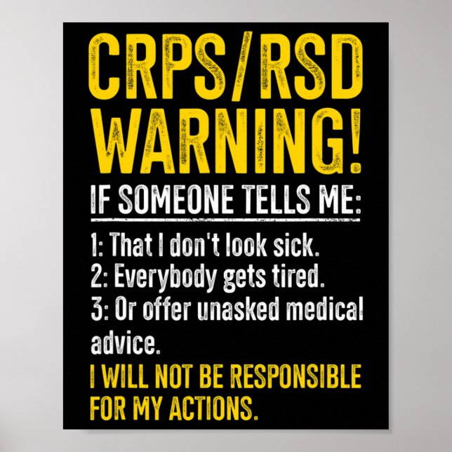 Poster Crps Rsd Avertissement Crps Sensibilisation Surviv (Devant)