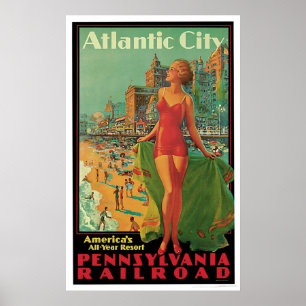 Poster Cru de chemin de fer d'Atlantic City Pennsylvanie