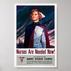 Poster Cru - des infirmières sont nécessaires maintenant,