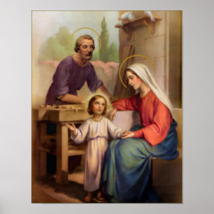 Poster cru la famille sainte, Jésus-Christ, Josef, Mary
