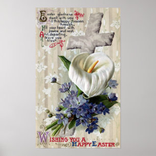 Poster Cru Pâques de zantedeschia et de croix