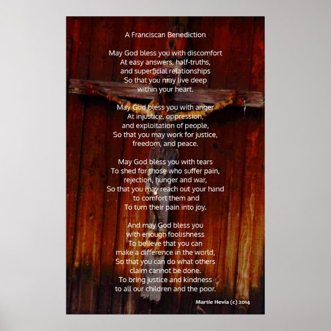 Poster Crucifix - Bénédiction franciscaine (Devant)