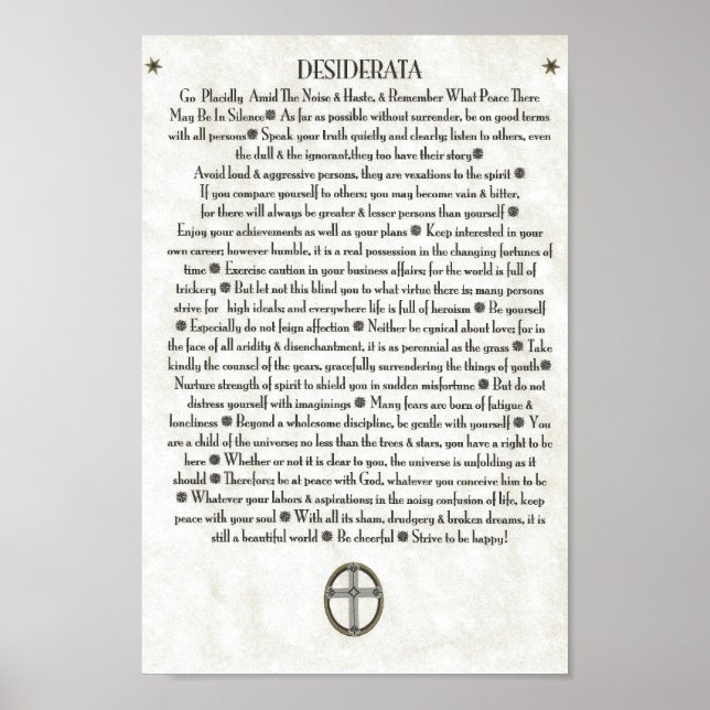 Poster Crucifix CERCLÉ DESIDERATA (Devant)