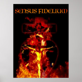 POSTER CRUCIFIXION CATHOLIQUE DE FIDÉLIUM SENSUS TRINITÉ